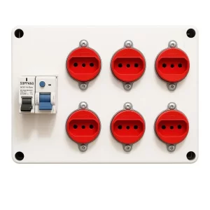 Caixa Unidade Combinada Com 06 Tom. 2P+T 20A + Disjuntor Mono. 32A + IDR 2 polos 40A.